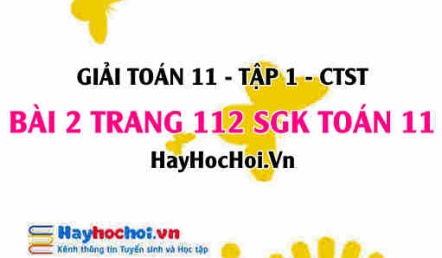 Giải bài 2 trang 112 Toán 11 tập 1 SGK Chân trời sáng tạo